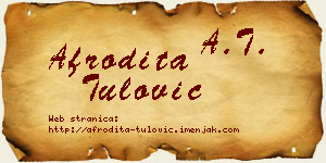 Afrodita Tulović vizit kartica